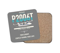 Thumbnail for Tecnam P2006T design on gray 1 piece coaster