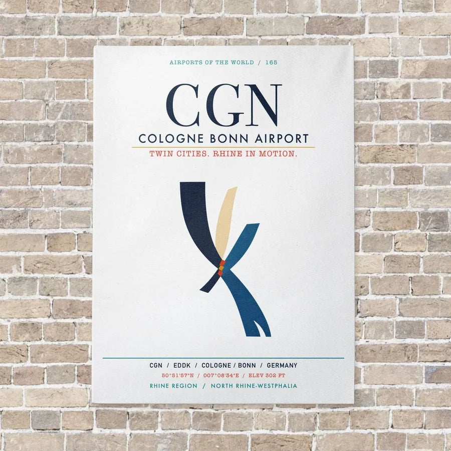 Cologne Bonn Airport CGN vertical canvas print - no frame - white background