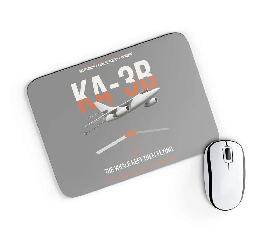 KA-3B Skywarrior design on gray rectangle mouse pad