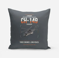 Thumbnail for Leonardo CH-149 Cormorant design on gray pillow