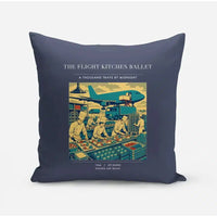 Thumbnail for VINTAGE G4374 - The Flight Kitchen Ballet - Designed Pillows design on navyblue