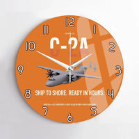 Thumbnail for C-2A Greyhound design on orange no frame wall clock
