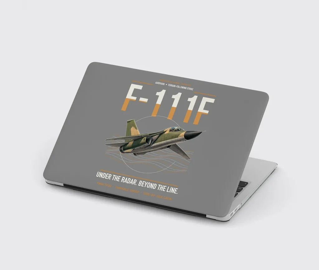F-111F Aardvark design on gray MacBook case