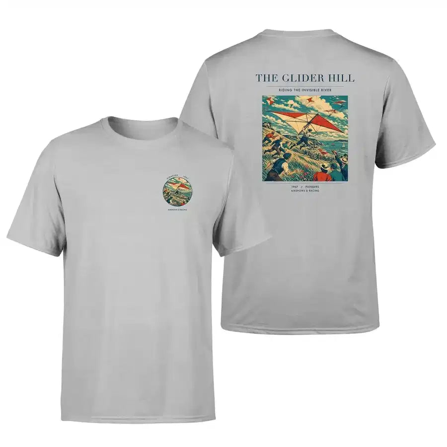 VINTAGE G4013 - The Glider Hill - Double-Side T-Shirt design on lightgray double side t shirt