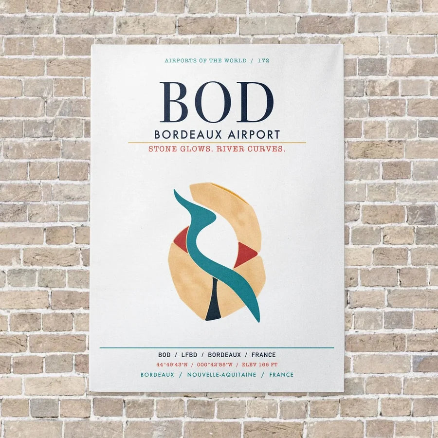 Bordeaux Airport BOD vertical canvas print - no frame - white background