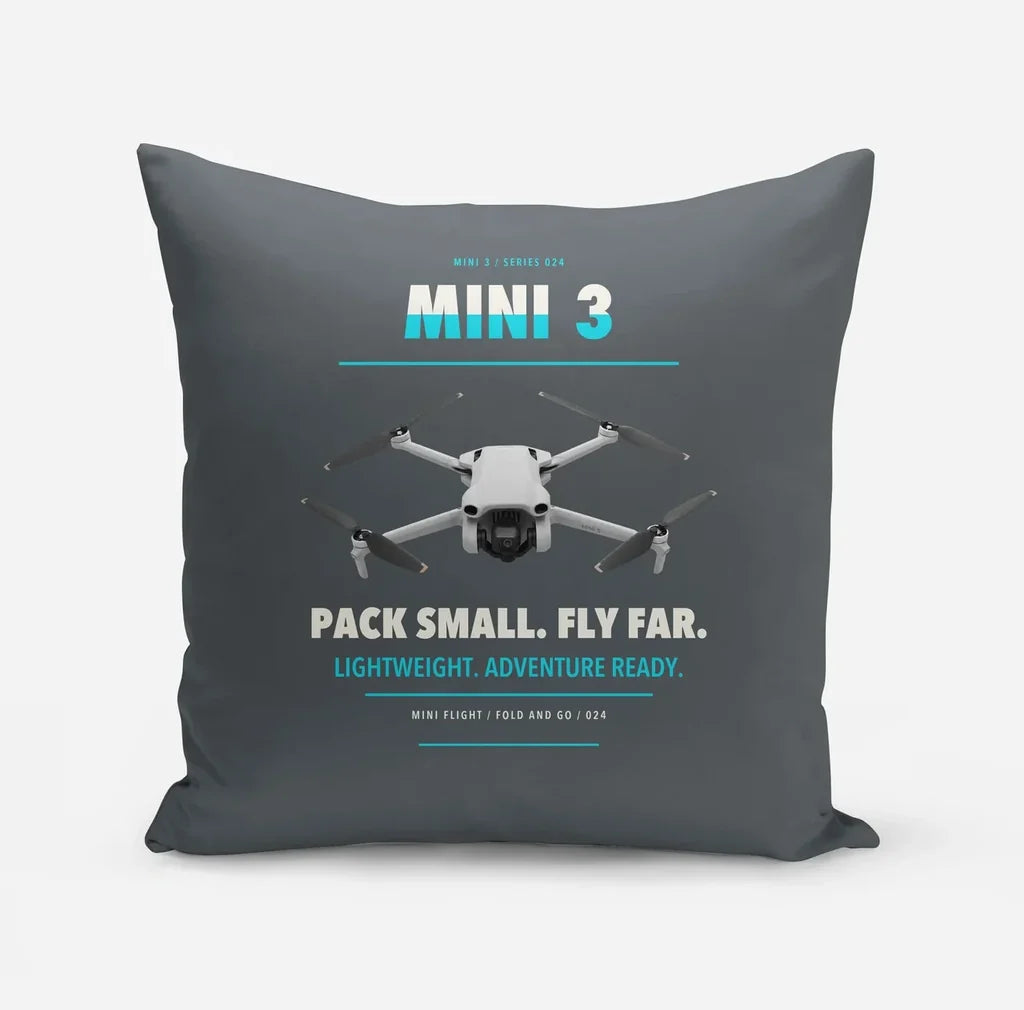 DJI Mini 3 design on gray pillow