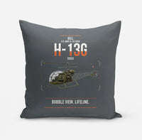 Thumbnail for Bell H-13G Sioux design on gray pillow