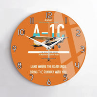 Thumbnail for Aviat Husky A-1C-180 design on orange no frame wall clock