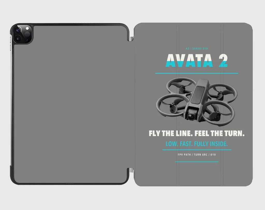 DJI Avata 2 design on gray ipad tablet case
