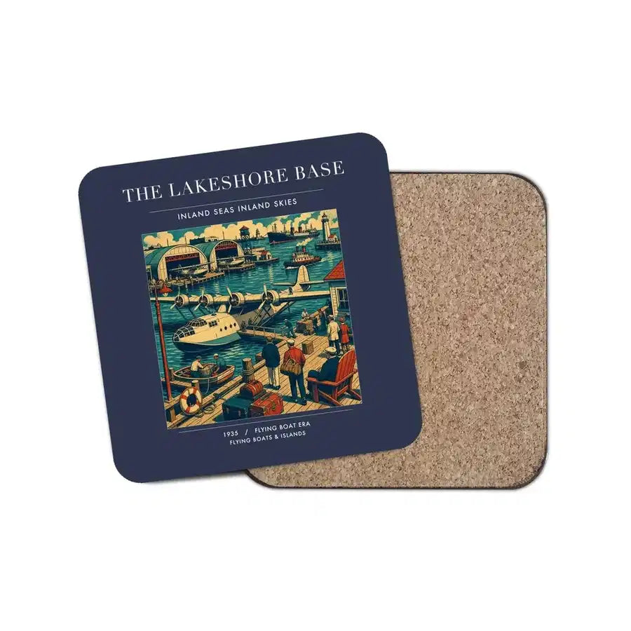 The Lakeshore Base - Designed Coasters design on navy blue 1-piece