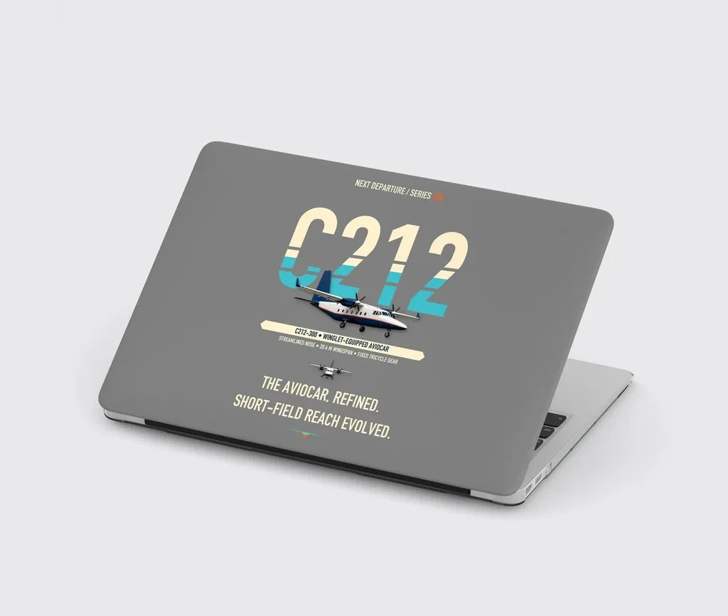 CASA C-212-300 Aviocar design on gray MacBook case