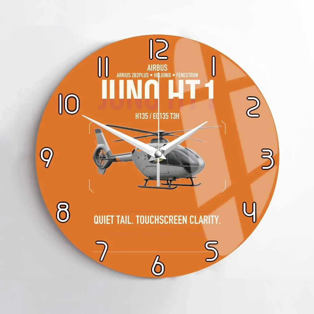 Airbus H135 Juno HT1 design on orange no frame wall clock