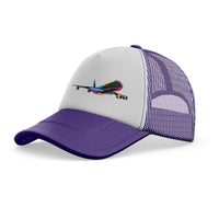 Thumbnail for Multicolor Airplane trucker cap - purple