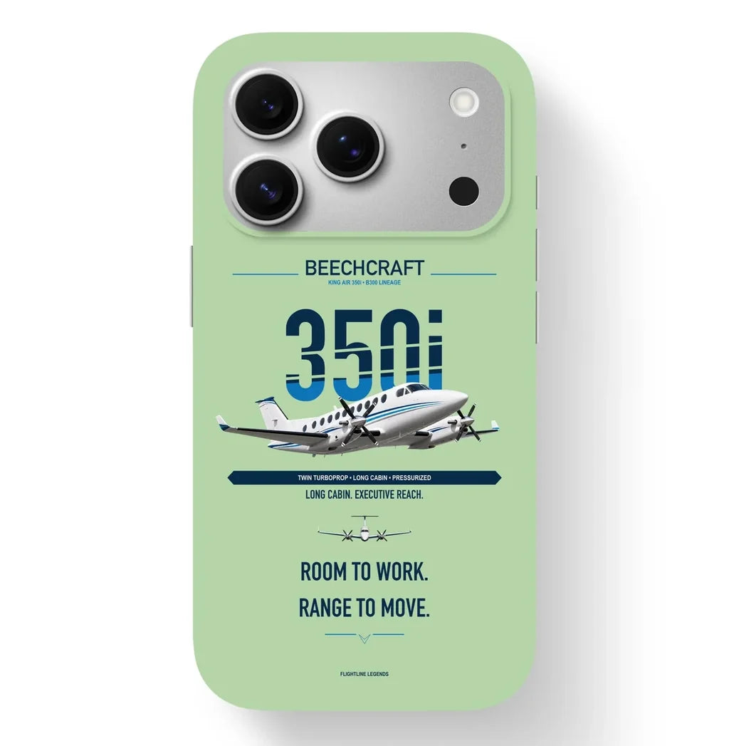 King Air 350i Case design on light green iphone case