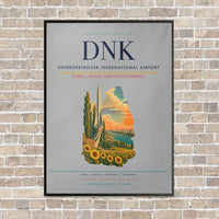 Thumbnail for Dnipropetrovsk International Airport DNK vertical canvas print - framed - light gray background