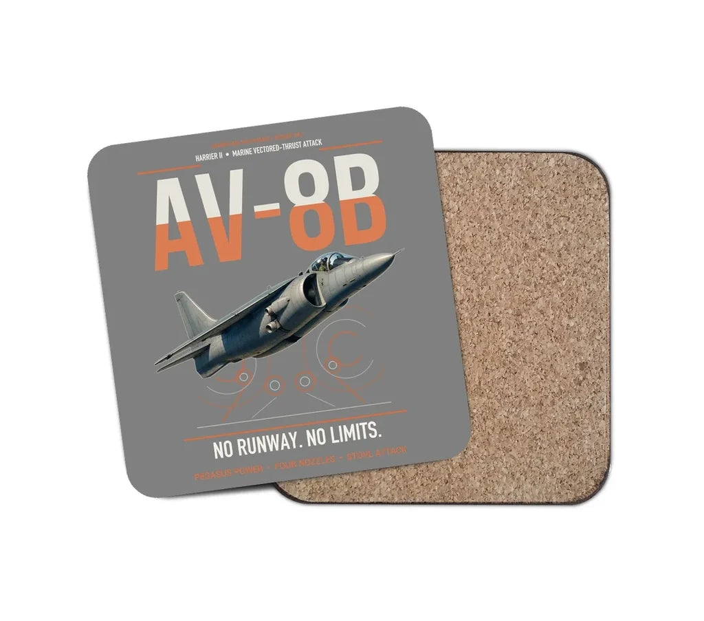 AV-8B Harrier II design on gray 1 piece coaster