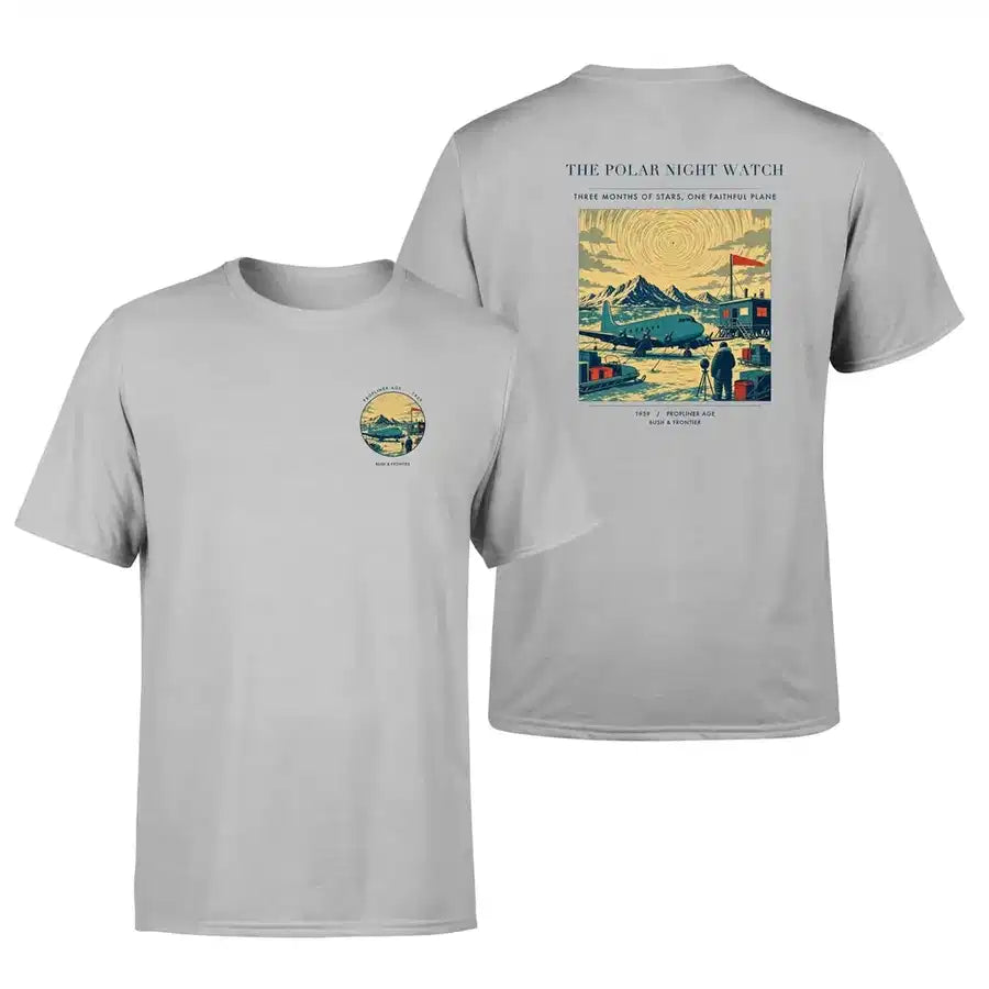 VINTAGE G4357 - The Polar Night Watch - Double-Side T-Shirt design on lightgray double side t shirt