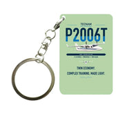 Thumbnail for Tecnam P2006T design on light green designed key chain, double-side print