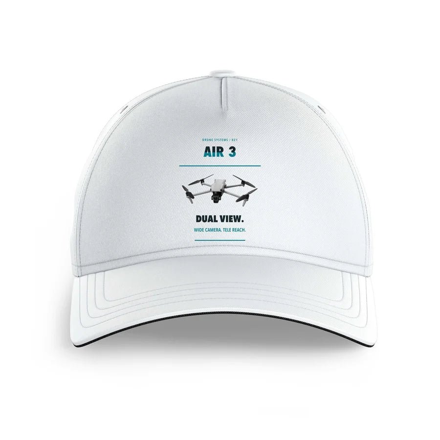 DJI Air 3 design on white printed hat