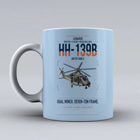 Thumbnail for Leonardo HH-139B design on light blue ceramic mug, double-side print