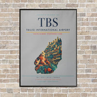 Thumbnail for Tbilisi International Airport TBS vertical canvas print - framed - light gray background