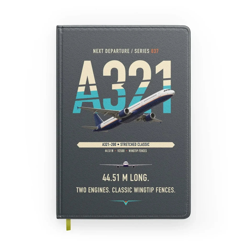 Airbus A321 design on gray notebook