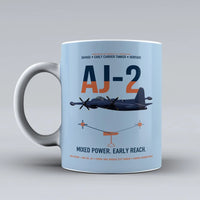 Thumbnail for AJ-2 Savage Tanker design on light blue ceramic mug, double-side print
