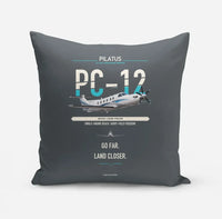 Thumbnail for Pilatus PC-12 PRO design on gray pillow