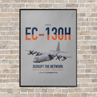 Thumbnail for EC-130H Compass Call vertical canvas print - framed - light gray background