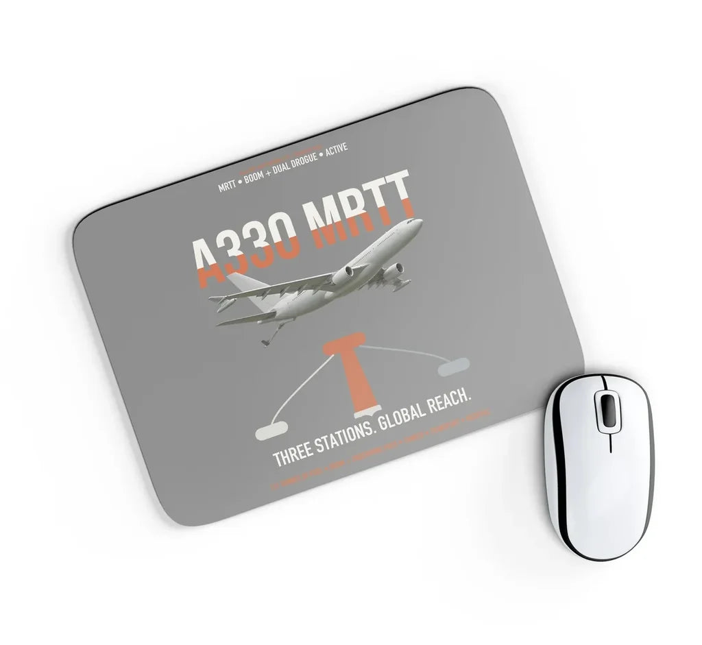 Airbus A330 MRTT design on gray rectangle mouse pad