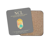 Thumbnail for Newcastle International Airport (NCL) design on gray 1 piece coaster