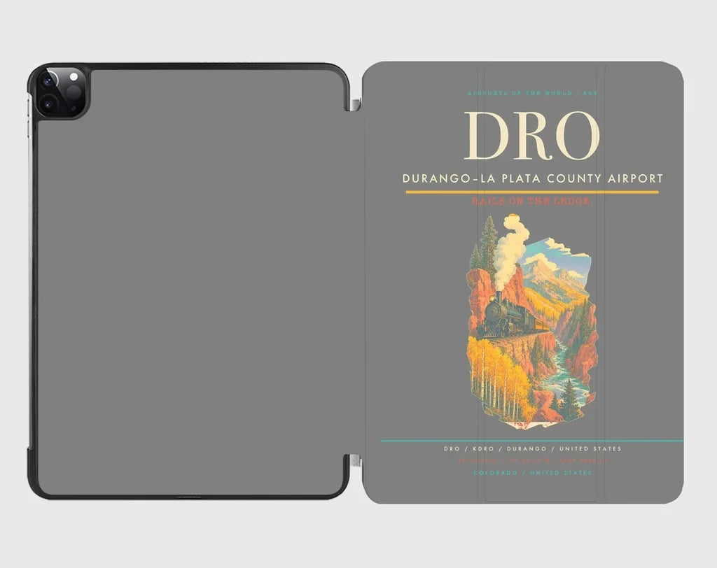 Durango–La Plata County Airport (DRO) design on gray ipad tablet case