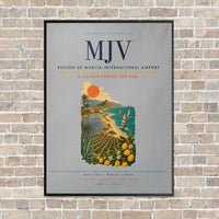 Thumbnail for Región de Murcia International Airport MJV vertical canvas print - framed - light gray background