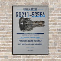 Thumbnail for RB211-535E4 vertical canvas print - framed - light gray background