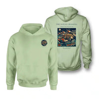 Thumbnail for VINTAGE G4058 - The Ocean Crossing - Double-Side Hoodie design on lightgreen double side