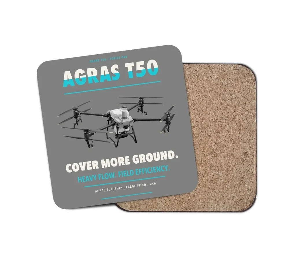 DJI Agras T50 design on gray 1 piece coaster