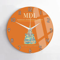Thumbnail for Mandalay International Airport (MDL) design on orange no frame wall clock