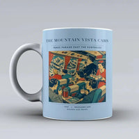 Thumbnail for VINTAGE G4224 - The Mountain Vista Cabin - Ceramic Mug design on lightblue