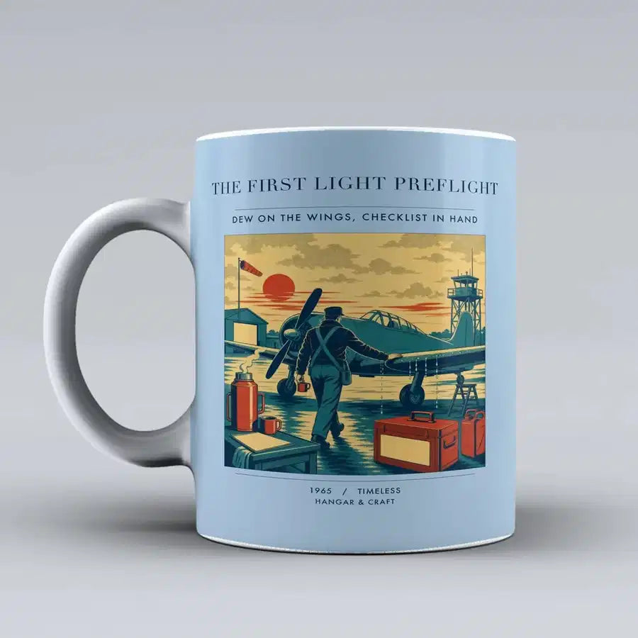 VINTAGE G4180 - The First Light Preflight - Ceramic Mug design on lightblue