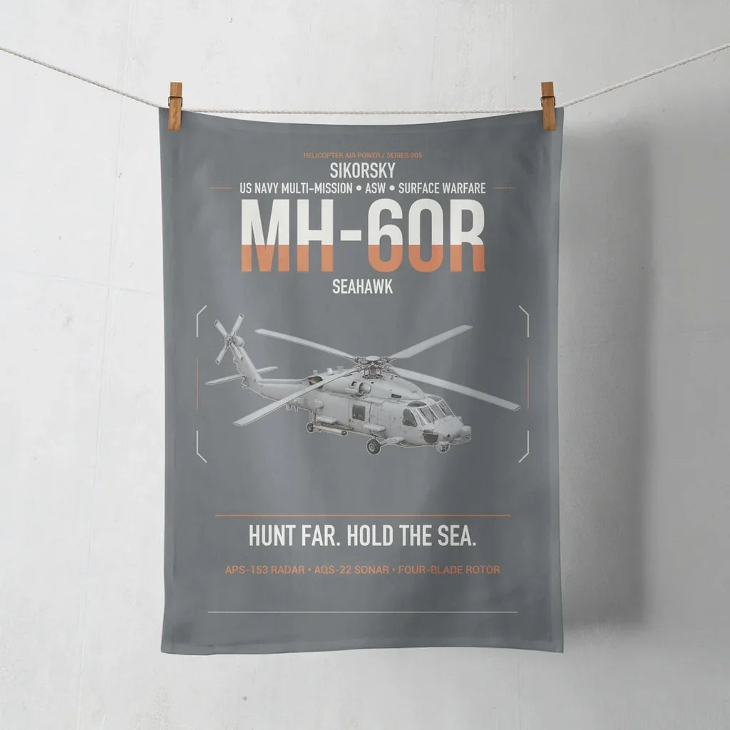 Sikorsky MH-60R Seahawk design on gray towel