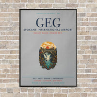 Thumbnail for Spokane International Airport GEG vertical canvas print - framed - light gray background