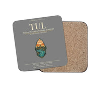 Thumbnail for Tulsa International Airport (TUL) design on gray 1 piece coaster