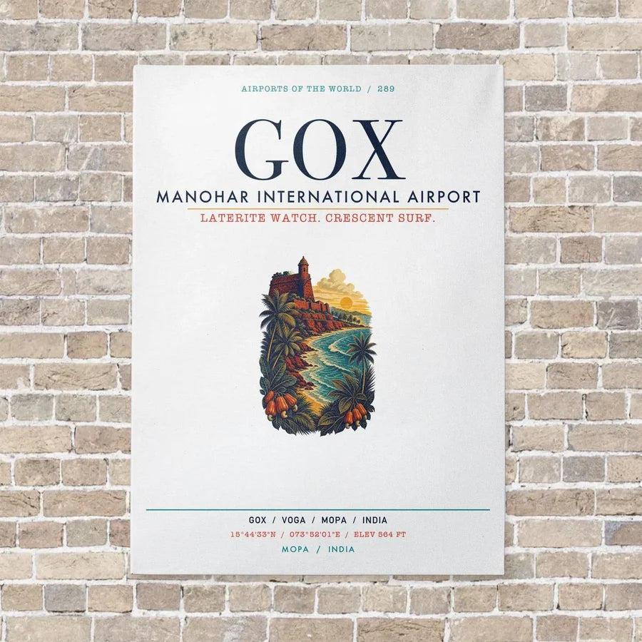 Manohar International Airport Mopa GOX vertical canvas print - no frame - white background
