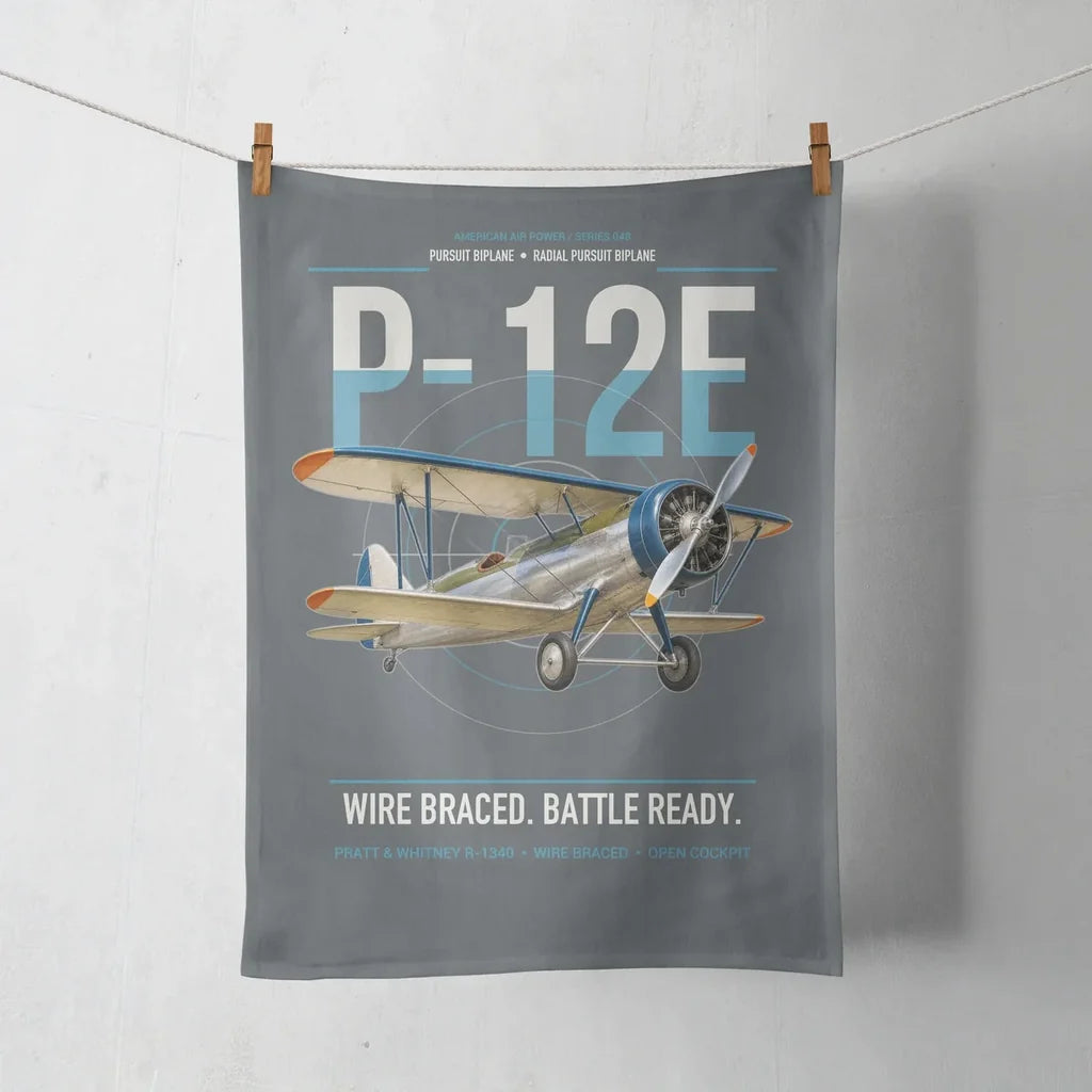 Boeing P-12E design on gray towel