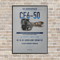 Thumbnail for CF6-50 vertical canvas print - framed - light gray background