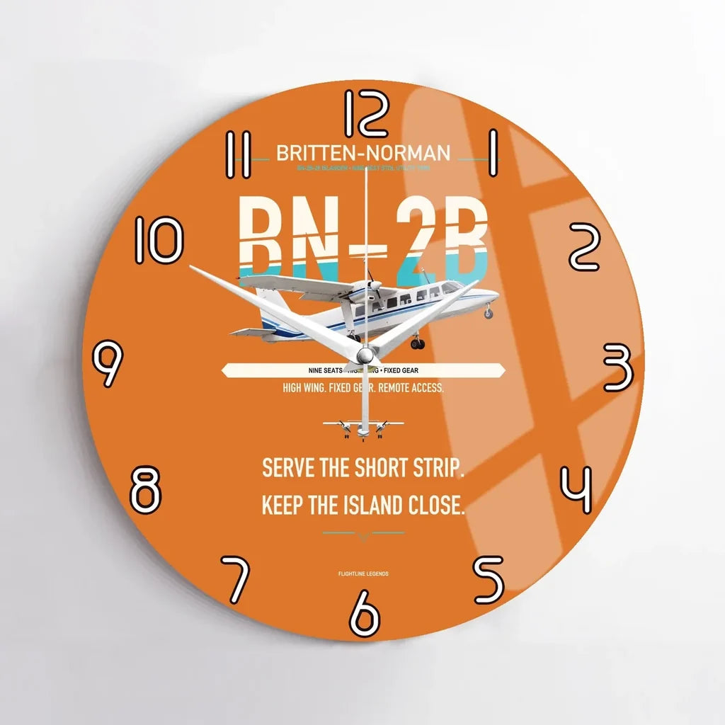 Britten-Norman BN-2B-26 Islander design on orange no frame wall clock
