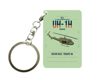Thumbnail for Bell UH-1H Iroquois design on light green designed key chain, double-side print
