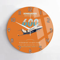 Thumbnail for Bombardier Challenger 600 design on orange no frame wall clock