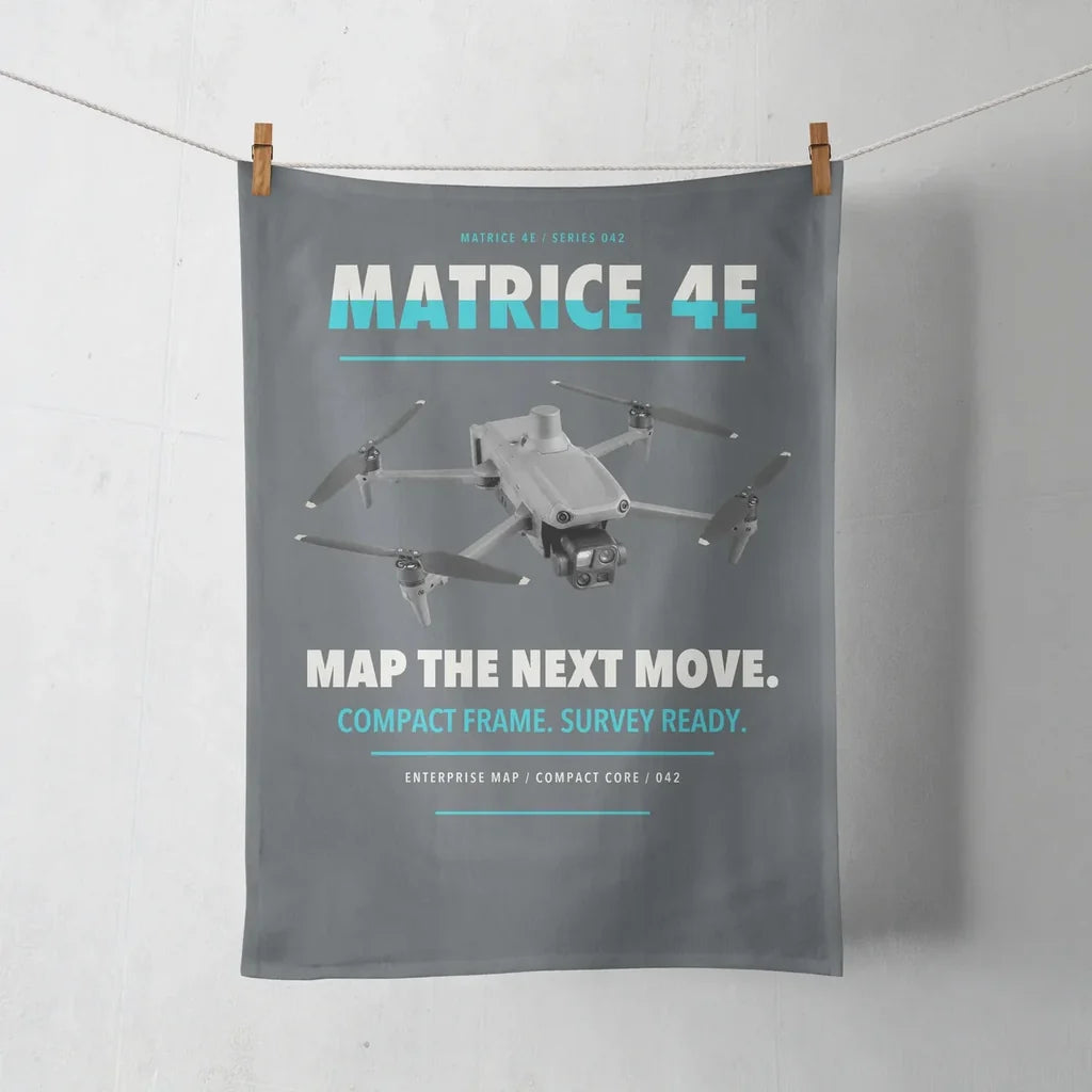DJI Matrice 4E design on gray towel