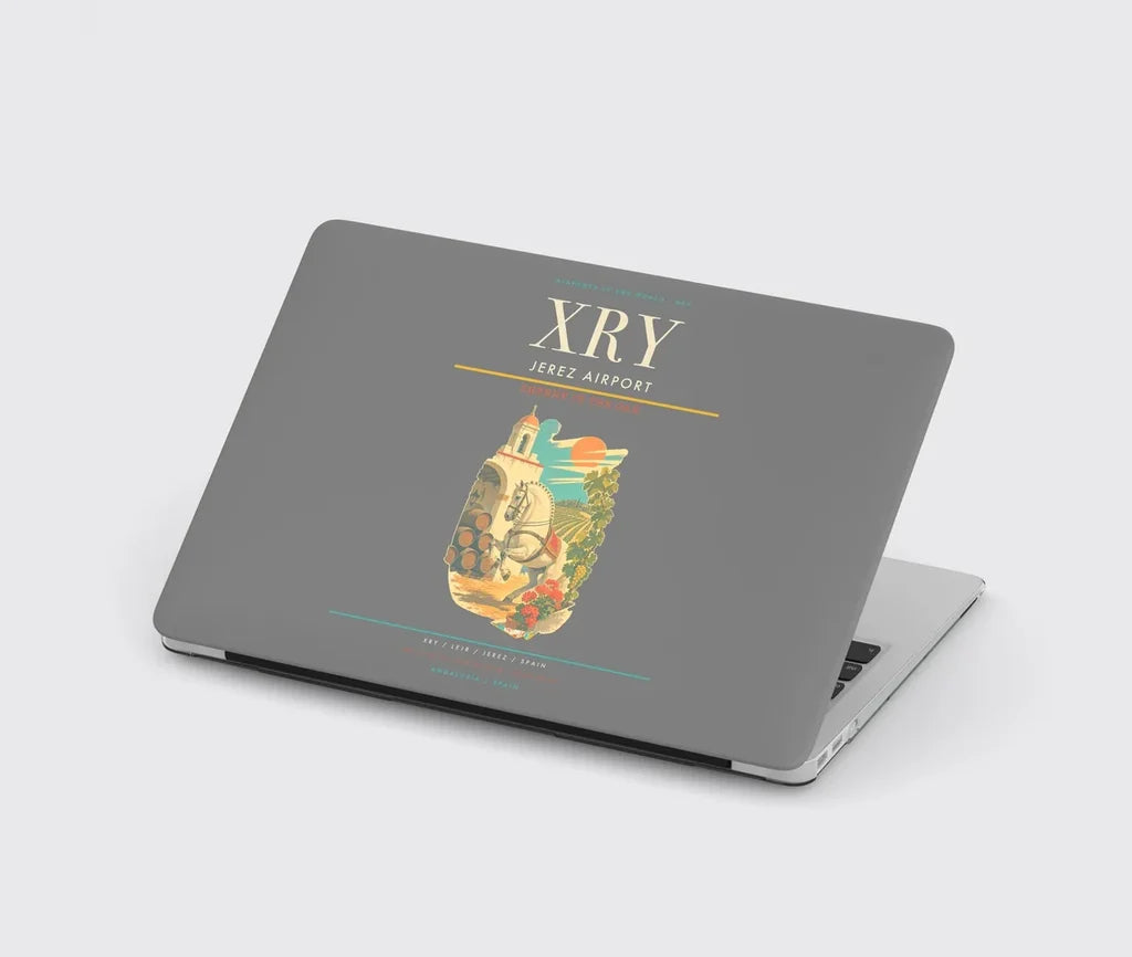 Jerez Airport (XRY) design on gray MacBook case